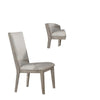 Slanted Elongated Back Side Chair Set of 2 Gray AMF-72862