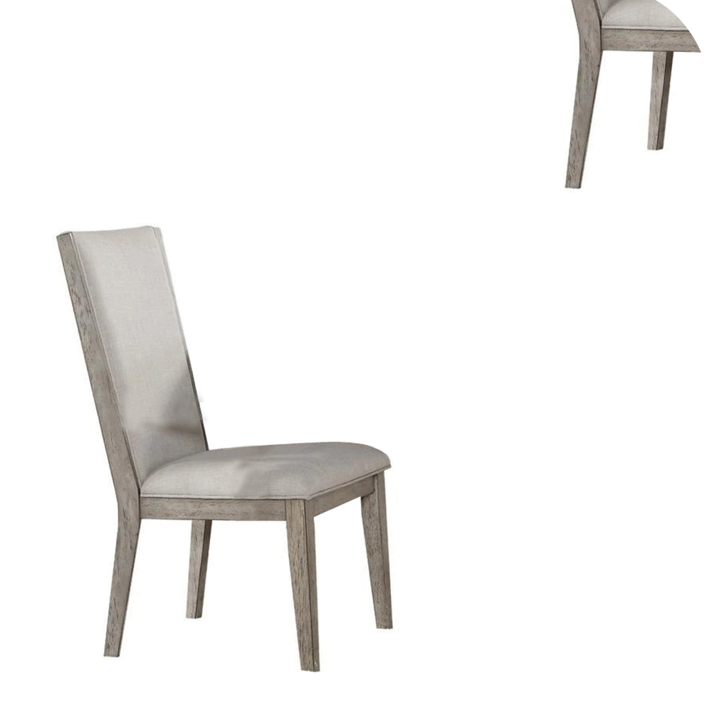 Slanted Elongated Back Side Chair Set of 2 Gray AMF-72862