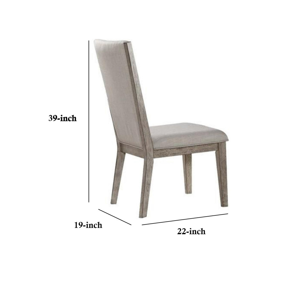 Slanted Elongated Back Side Chair Set of 2 Gray AMF-72862