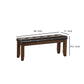 Leatherette Upholstered Tufted Wooden Bench with Chamfered Legs Brown By Casagear Home AMF-74625