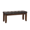 Leatherette Upholstered Tufted Wooden Bench with Chamfered Legs, Brown By Casagear Home