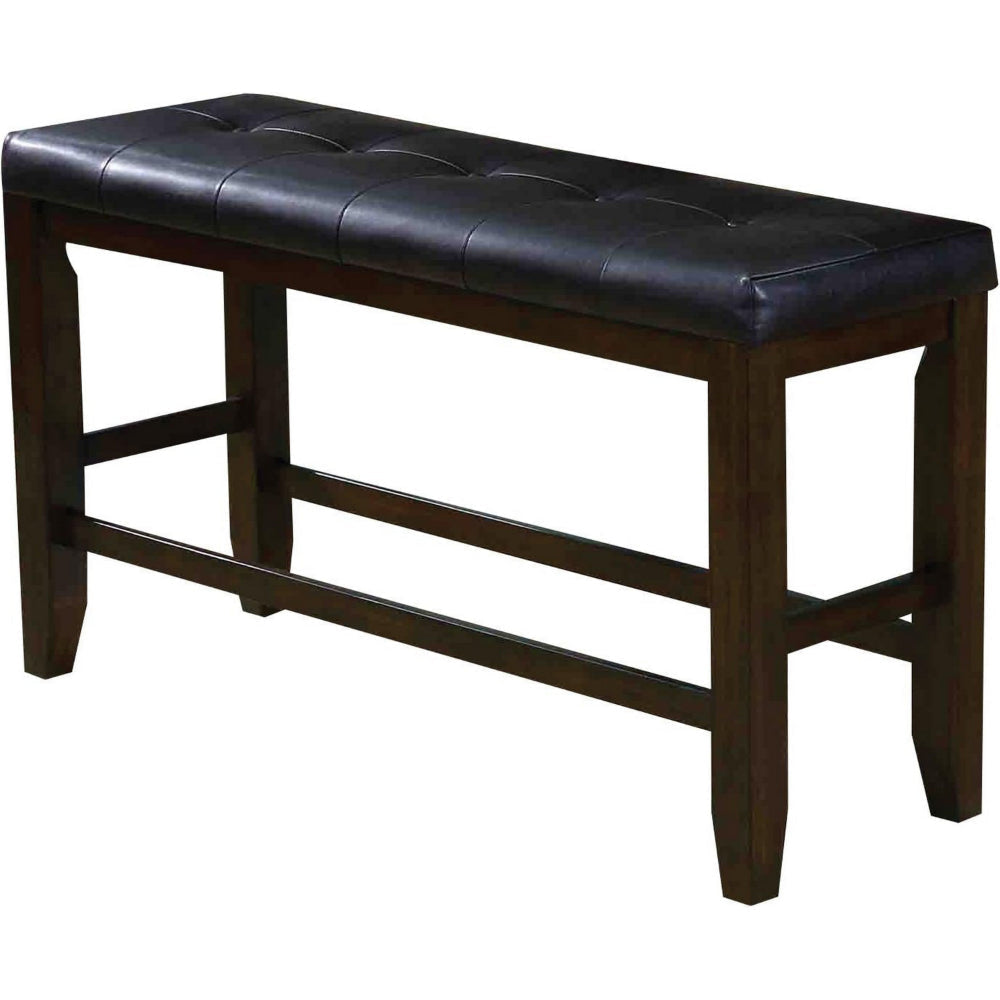 Comfy Wooden Counter Height Bench Black & Espresso Brown-ACME AMF-74634