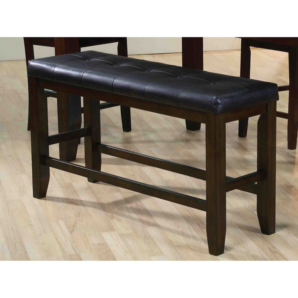 Comfy Wooden Counter Height Bench, Black & Espresso Brown-ACME