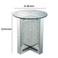 23’ Round Mirrored End Table with Glass Top Silver By ACME AMF-80217