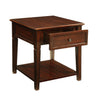 Wooden End Table with One Drawer and One Shelf Walnut Brown - 80255 AMF-80255