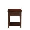 Wooden End Table with One Drawer and One Shelf, Walnut Brown - 80255