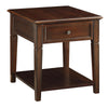 Wooden End Table with One Drawer and One Shelf Walnut Brown - 80255 AMF-80255