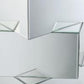 Mirror and Glass End Table with Unique Geometrical Base Design Silver - 80272 AMF-80272