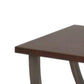 23’ Wood Top End Table with Curved Metal Legs Dark Brown - 80357 AMF-80357