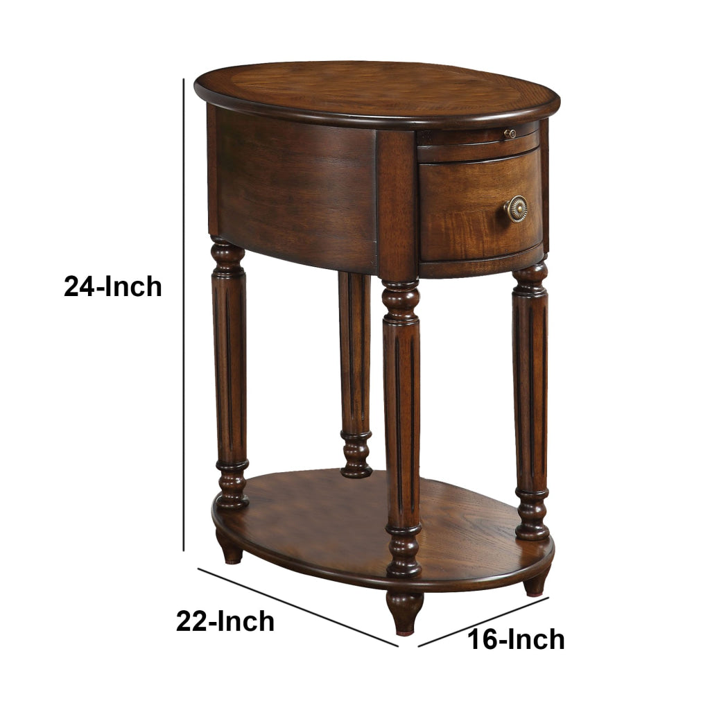 Alluring Side Table Dark Oak Brown AMF-80506