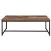 Metal Framed Coffee Table with Wooden Top Weathered Oak Brown and Black - 80615 AMF-80615