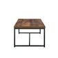 Metal Framed Coffee Table with Wooden Top Weathered Oak Brown and Black - 80615 AMF-80615