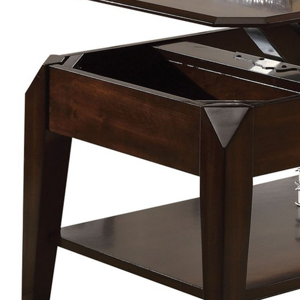 Innovative Coffee Table with Lift Top Walnut Brown AMF-80660