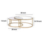 Nesting Coffee Tables with Glass and Marble Tops Set of Two Gold Frame - 81110 AMF-81110