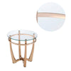 Glass Top Round End Table with Metal Base Champagne Gold and Clear AMF-81612