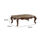 20’ Carved Wooden Coffee Table with Marble Top Brown AMF-81655