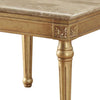 Marble Top End Table With Fluted Detail Wooden Turned Legs Gold AMF-81717