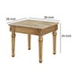 Marble Top End Table With Fluted Detail Wooden Turned Legs Gold AMF-81717