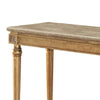 Marble Top Sofa Table With Fluted Detail Wooden Turned Legs Gold AMF-81718