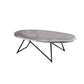 15" Oval Coffee Table with Irregular Metal Base, Gray