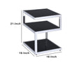 Alyea End Table Black Glass & Chrome AMF-81848