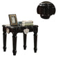 Wooden End Table With Contrast Carved Motif Turned Legs Black AMF-82112