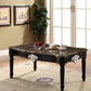 21" Rectangular Textured Marble Top Coffee Table, Brown - ACME