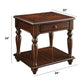 Wooden End Table with 1 Drawer and 1 Bottom Shelf Walnut Brown AMF-82746