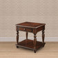 Wooden End Table with 1 Drawer and 1 Bottom Shelf, Walnut Brown