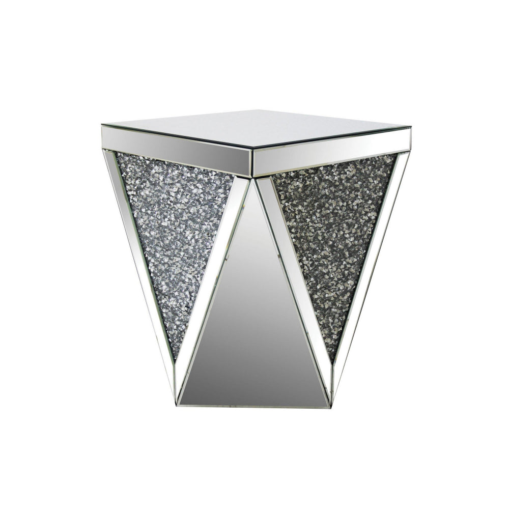 End Table with Square Mirrored Top Clear AMF-82772