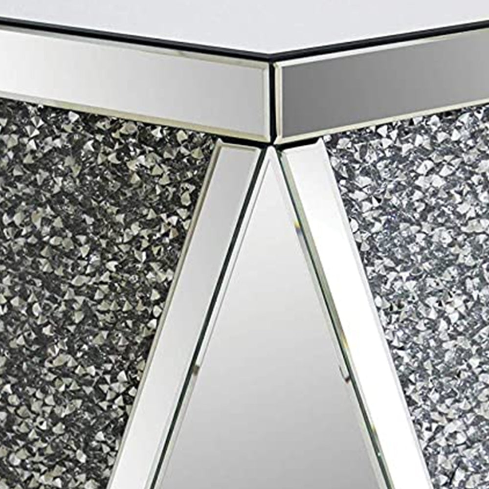 End Table with Square Mirrored Top Clear AMF-82772