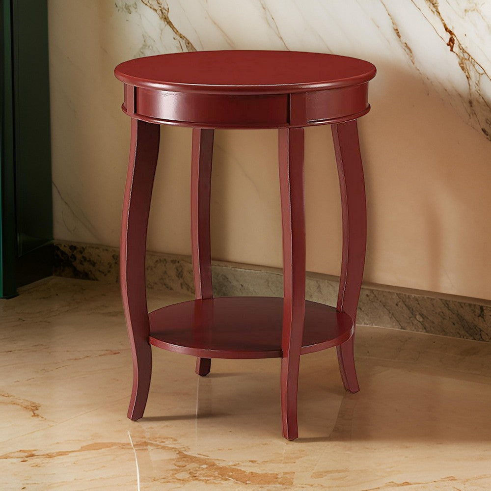 Trendy Side Table, Red By ACME By Casagear Home