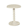 22 Inch Round Wooden Side Table with Turned Base, White