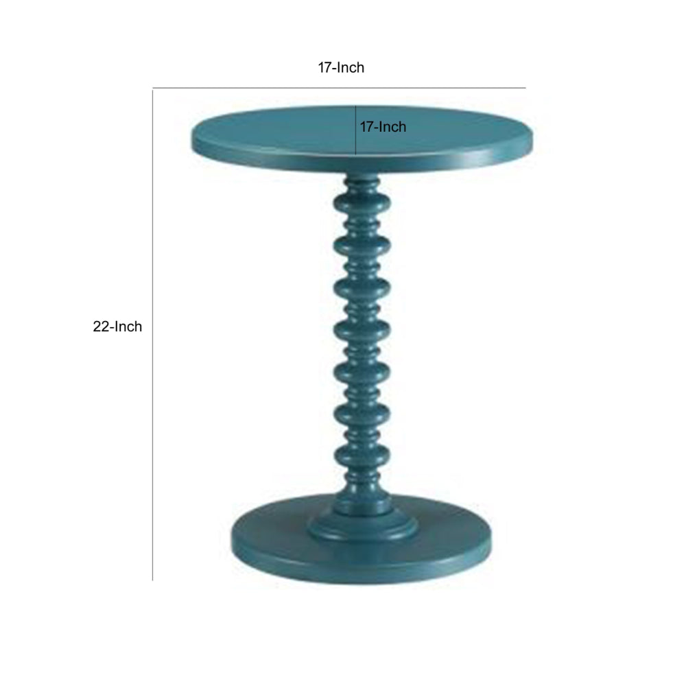 Astonishing Side Table With Round Top Teal Blue AMF-82798