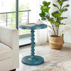 Astonishing Side Table With Round Top, Teal Blue