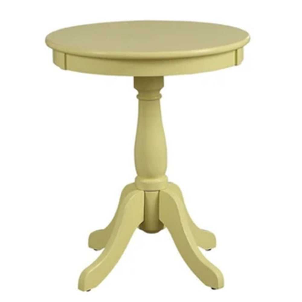 22’ Wooden Round Side Table with Pedestal Base Yellow - ACME AMF-82806