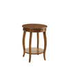 1 Drawer Round Shape Wooden End Table with Cabriole Legs Walnut Brown AMF-82814