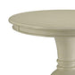 Round Shape Wooden Accent Table with Pedestal Base Antique White AMF-82818