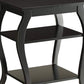 Wooden End Table with 2 Open Shelves and Cabriole Legs Black AMF-82826