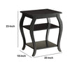 Wooden End Table with 2 Open Shelves and Cabriole Legs Black AMF-82826