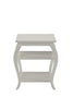 Wooden End Table with 2 Open Shelves and Cabriole Legs White AMF-82828