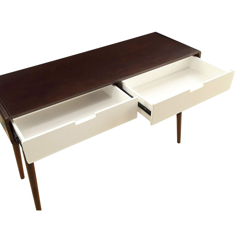 Beautiful Sofa Table With 2 Drawers Espresso & White AMF-82854