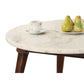 Wood Base Coffee Table with Marble Top Walnut Brown AMF-82890