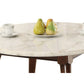 Wood Base Coffee Table with Marble Top Walnut Brown AMF-82890