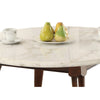 Wood Base Coffee Table with Marble Top Walnut Brown AMF-82890