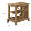 Wooden Side Table With 2 Compartments, Oak Brown