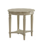 Fordon Round End Table, Scalloped Top, Antique White