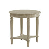 Fordon Round End Table, Scalloped Top, Antique White