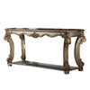 Wood Sofa Table with Bottom Shelf in Golden Brown AMF-83002