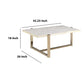 Modern Metal Framed Coffee Table with Faux Marble Top White and Gold - 83105 AMF-83105